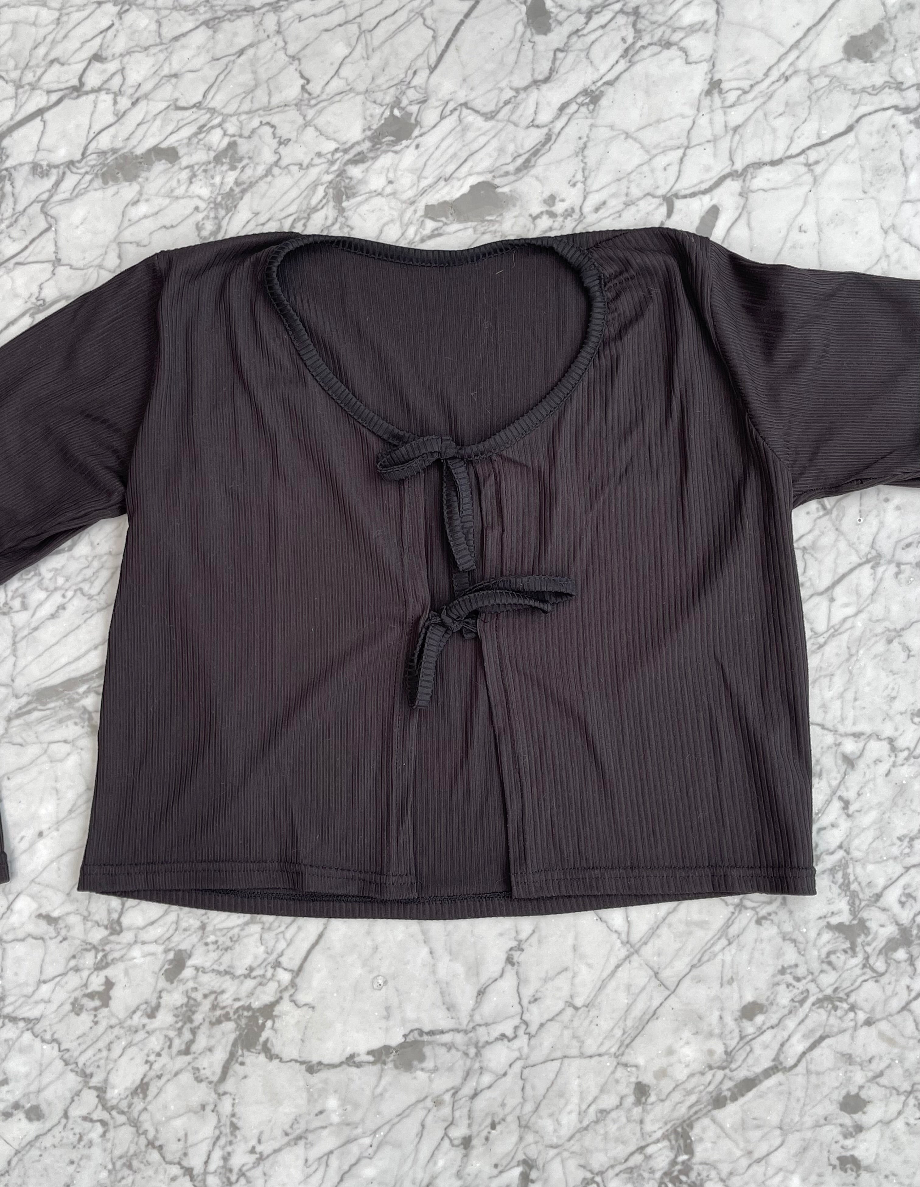 Cardigan Negro Rib - Marca independiente