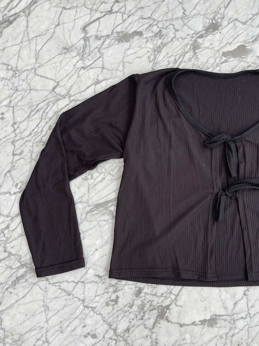 Cardigan Negro Rib - Marca independiente