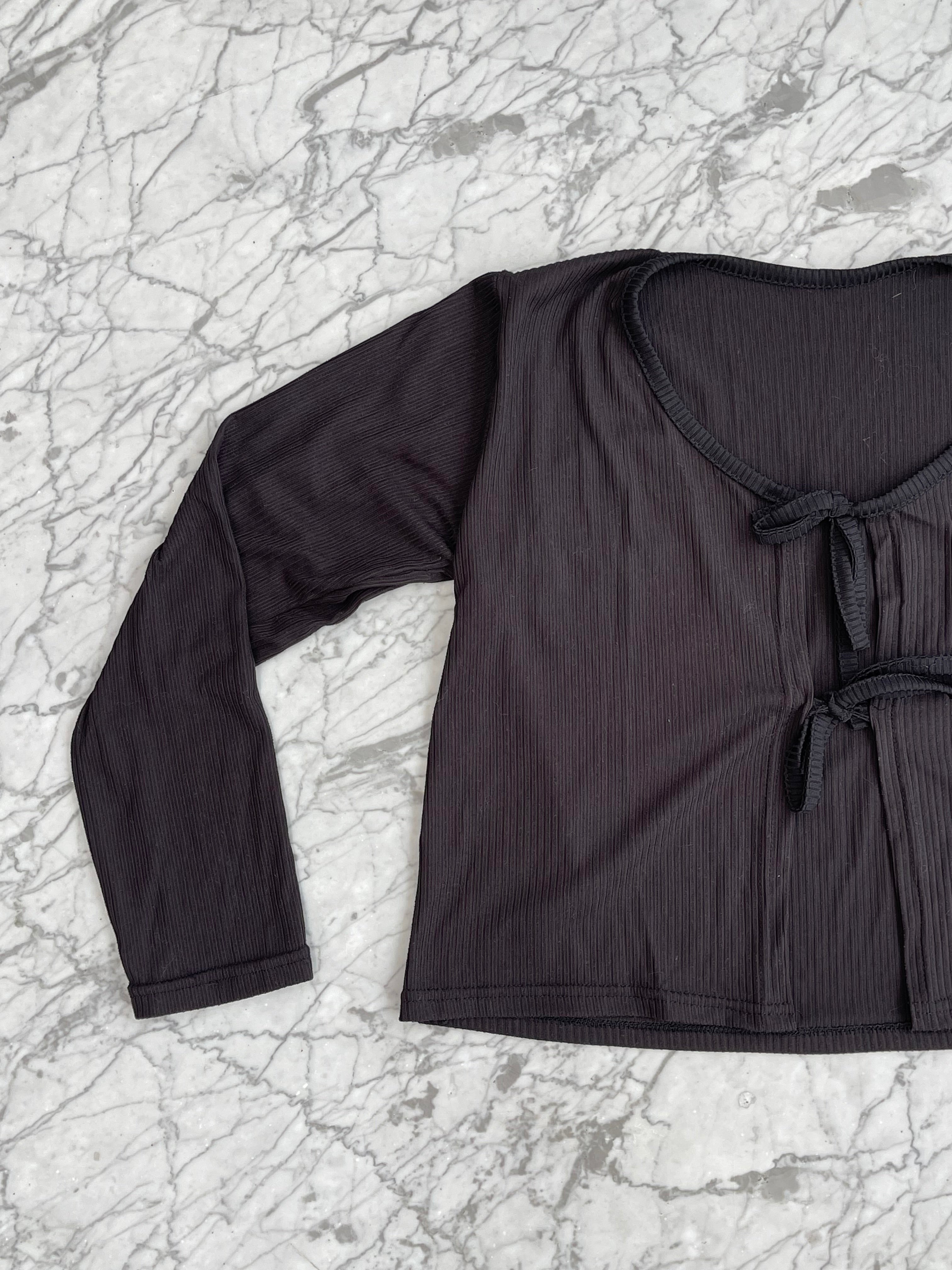 Cardigan Negro Rib - Marca independiente