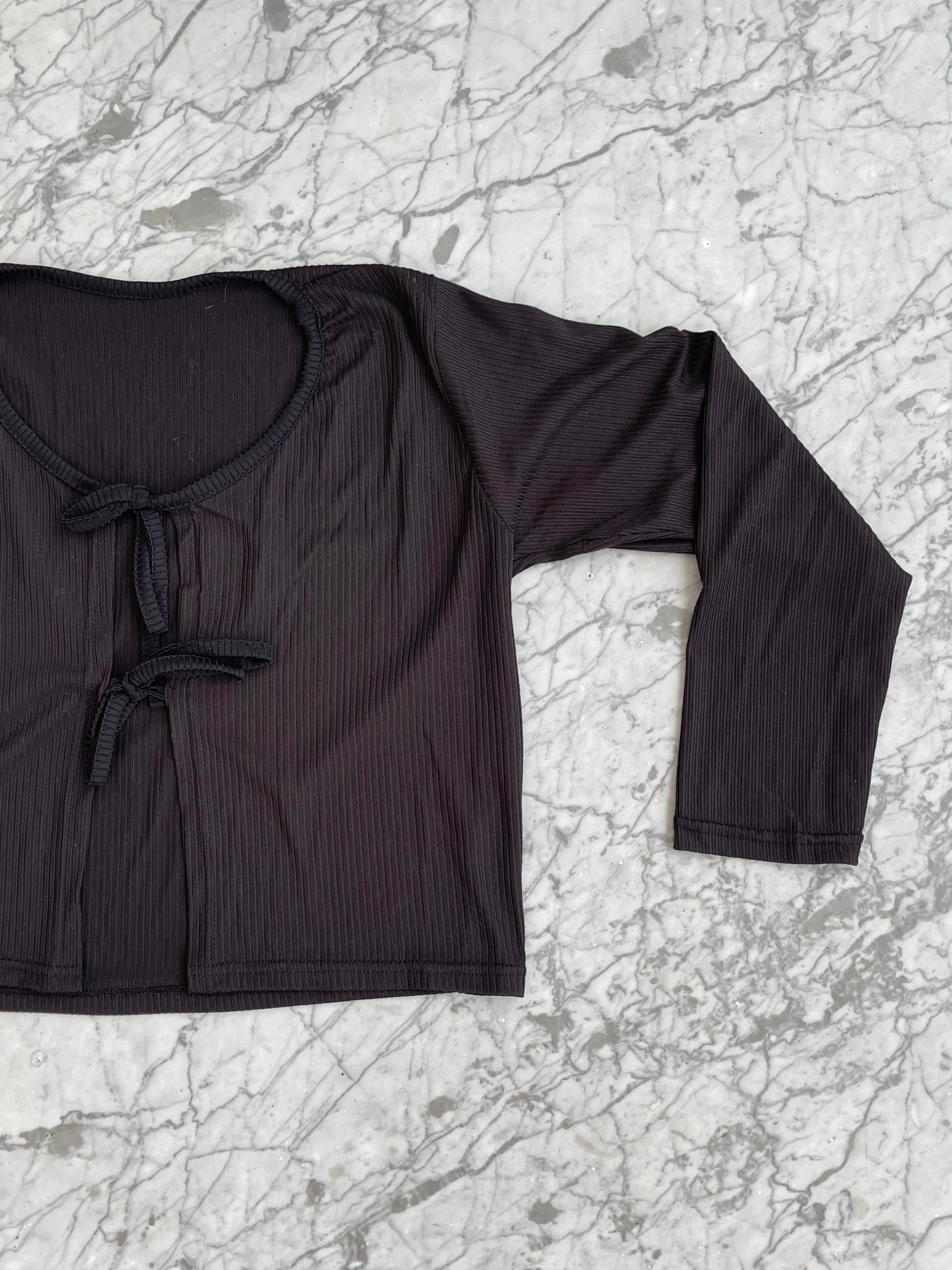 Cardigan Negro Rib - Marca independiente