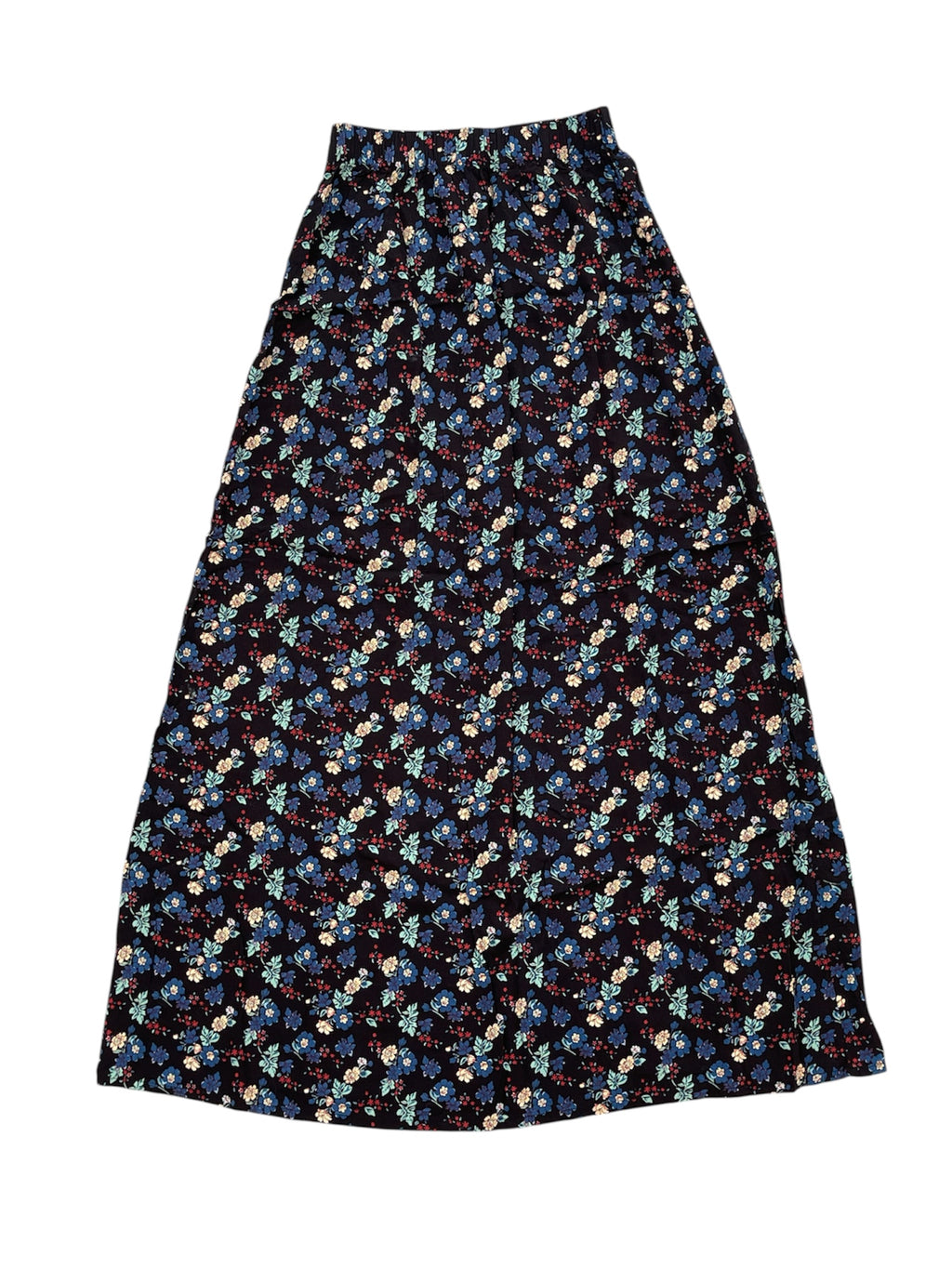 Falda larga negra floreada - Sybilla