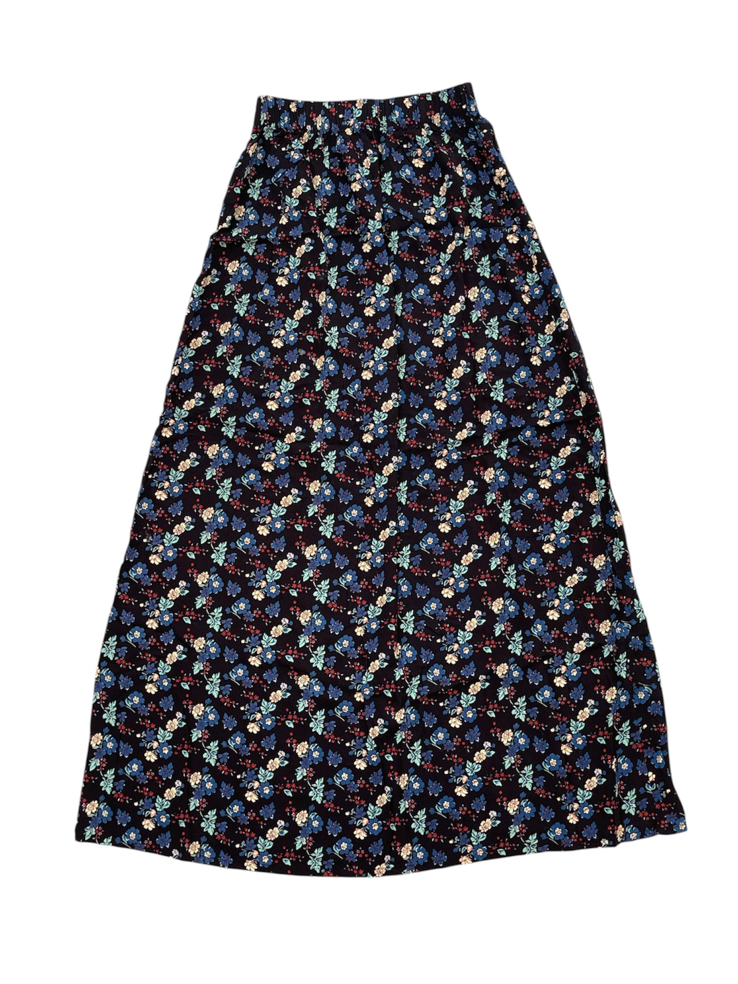 Falda larga negra floreada - Sybilla